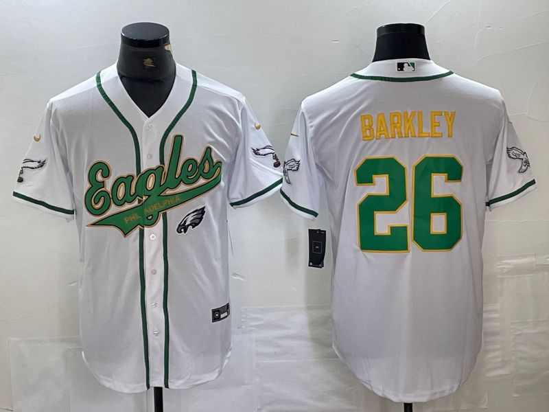 Men Philadelphia Eagles #26 Barkley White 2024 Nike Co branded NFL Jersey style 7